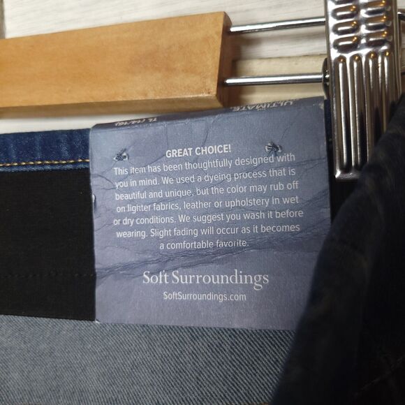 Soft Surroundings The Ultimate Relaxed Straight Jeans Pull On Sz Large 14/16 NWT - Picture 3 of 7